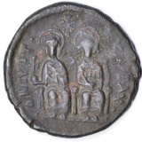 ANCIENT - JUSTIN II AE FOLLIS - 568-578 AD