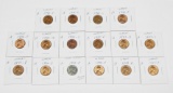 16 WHEAT CENTS in 2x2's - 1941 to 1949 - MOST ARE UNCIRCULATED