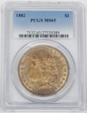 1882 MORGAN DOLLAR - PCGS MS65 - TONED