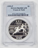 1995-P TRACK & FIELD OLYMPICS PROOF SILVER DOLLAR - PCGS PR69 DCAM
