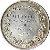 1872 FRANCE HORTICULTURE AWARD - MARKED SILVER (ARGENT) - .61 TROY OZ ASW