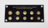 UNCIRCULATED 10-COIN SET of SOUVENIR CALIFORNIA GOLD TOKENS