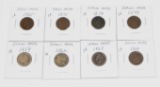 EIGHT (8) EARLY INDIAN HEAD CENTS - 1859, 1862, 1863, 1864 BR, 1865, 1871, 1874, 1879