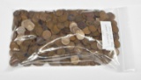 1,000 WHEAT CENTS dated 1909 to 1919 P/D/S