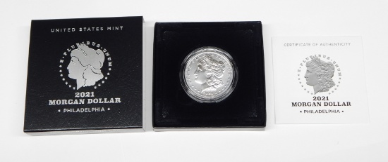 2021 PHILADELPHIA MORGAN DOLLAR in BOX with COA