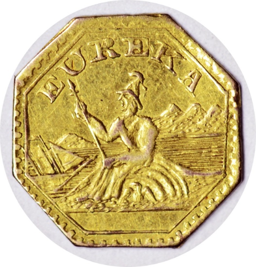 1884 EUREKA CALIFORNIA GOLD CHARM - ORIGINAL