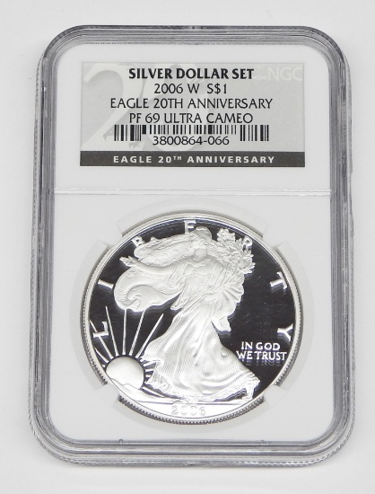 2006-W PROOF SILVER EAGLE - NGC PF69 ULTRA CAMEO - EAGLE 20th ANNIVERSARY