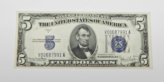 SERIES 1934-D $5 SILVER CERTIFICATE - UNCIRCULATED