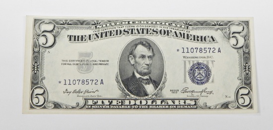 SERIES 1953 $5 SILVER CERTIFICATE - STAR NOTE - UNCIRCULATED