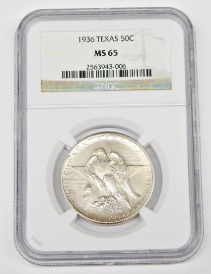 1936 TEXAS COMMEMORATIVE HALF - NGC MS65