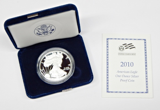 2010 PROOF SILVER EAGLE in BOX with COA