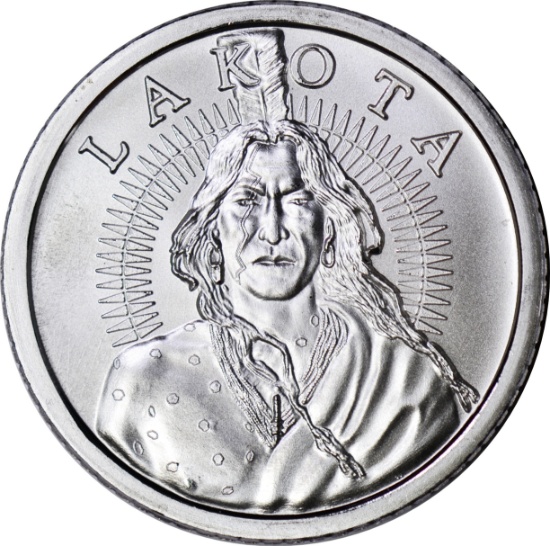 LAKOTA INDIAN 1 OZ .999 FINE ROUND - CURRENCY of the FREE and INDEPENDENT NATION