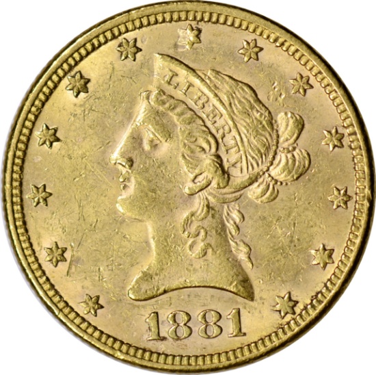 1881 $10 LIBERTY HEAD GOLD PIECE