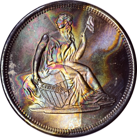 ONE TROY OZ .999 FINE SILVER ROUND - BEAUTIFULLY TONED