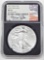 2017 SILVER EAGLE - NGC MS70 - SIGNED BY MIKE CASTLE, CONGRESSMAN