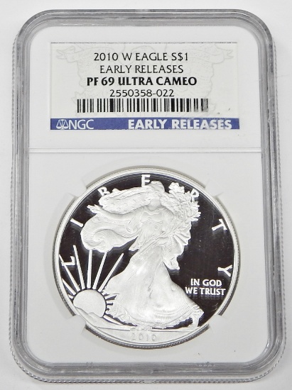 2010-W PROOF SILVER EAGLE - NGC PF69 ULTRA CAMEO - EARLY RELEASES