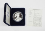 2001 PROOF SILVER EAGLE in BOX with COA