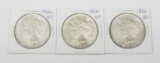 THREE (3) UNCIRCULATED 1922 PEACE DOLLARS
