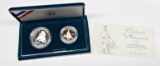 1995 CIVIL WAR BATTLEFIELD 2-COIN PROOF SET in BOX with COA
