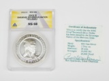 2002 SHAWNEE SOVEREIGN NATION 1 OZ SILVER ROUND - ANACS MS68 - WITH COA