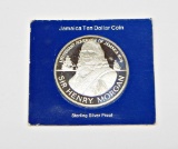 JAMAICA - 1974 $10 STERLING SILVER PROOF - 1.2728 TROY OZ ACTUAL SILVER WEIGHT