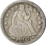 1854 ARROWS SEATED LIBERTY DIME