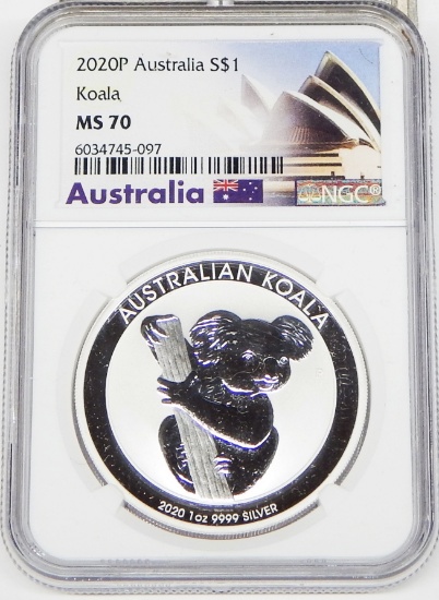 2020 AUSTRALIA SILVER KOALA - NGC MS70