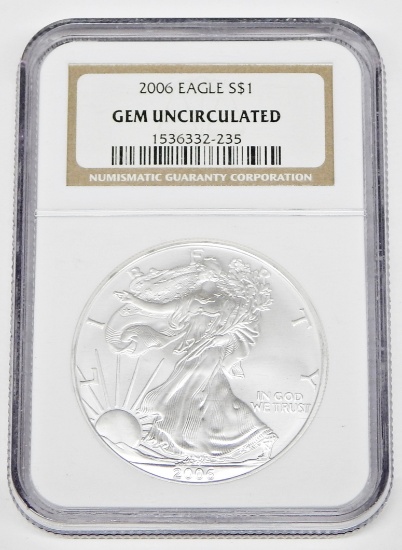 2006 SILVER EAGLE - NGC GEM UNCIRCULATED