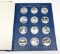FRANKLIN MINT AMERICAN BICENTENNIAL MEDALS - 12 STERLING ROUNDS - 7+ TROY OZ ASW