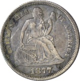 1877 SEATED LIBERTY DIME - XF DETAILS