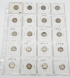 20 MERCURY DIMES - 1916 to 1945-D - SOME UNCIRCULATED