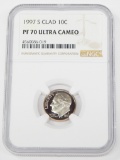 1997-S CLAD PROOF ROOSEVELT DIME - NGC PF70 ULTRA CAMEO