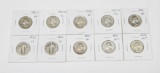 10 STANDING LIBERTY & WASHINGTON QUARTERS in 2x2s - 1930 to 1939-D