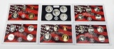 6 SILVER PROOF SETS (NO BOXES) - 2001 & 2007 CENT to DOLLAR plus 2001, (2) 2007 & 2018 QUARTERS