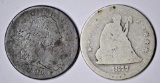 1806 HALF CENT and 1877 SEATED LIBERTY QUARTER