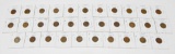 32 WHEAT CENTS in 2x2s - 1909 to 1939-D