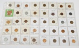 42 LINCOLN CENTS in 2x2s - 38 ARE WHEATS from 1909 VDB to 1955-S - SEVERAL ARE UNCIRCULATED