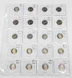 20 PROOF JEFFERSON NICKELS in 2x2s - 1959 to 2000-S
