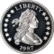 1987 LADY LIBERTY TWO (2) TROY OUNCE .999 FINE SILVER ROUND