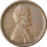 1921-S LINCOLN CENT - XF