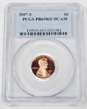 2007-S LINCOLN CENT - PCGS PR69 RED DCAM