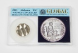 2003 ALABAMA QUARTER - WAFFLE CANCELLED - GLOBAL CERTIFICATION BRILLIANT UNC