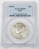 1998-S SATIN FINISH KENNEDY HALF - PCGS MS69 SMS