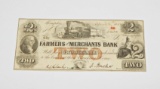 1852 $2 FARMERS' and MERCHANTS' BANK of MEMPHIS, TN