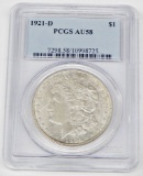 1921-D MORGAN DOLLAR - PCGS AU58