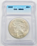 1923 PEACE DOLLAR - ICG MS65