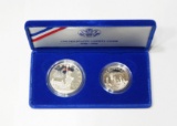 1986 ELLIS ISLAND TWO-COIN PROOF SET in BOX with COA