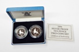 GREAT BRITAIN - 1992 SILVER PROOF TEN PENCE 2-COIN SET with COA