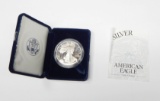 1996 PROOF SILVER EAGLE in BOX with COA - LIGHTLY TONED