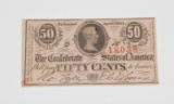 CONFEDERATE 50 CENT NOTE - MARCH 23, 1863, SECOND SERIES